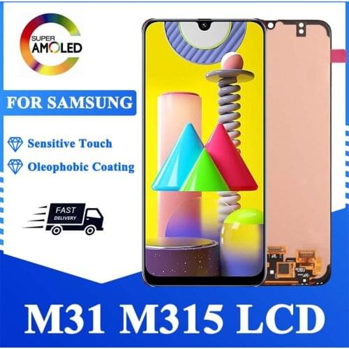 100% Test M31 LCD For Samsung Galaxy M31 LCD Display For Samsung M315 M315F SM-M315F Touch Screen Digitizer Assembly Replacement