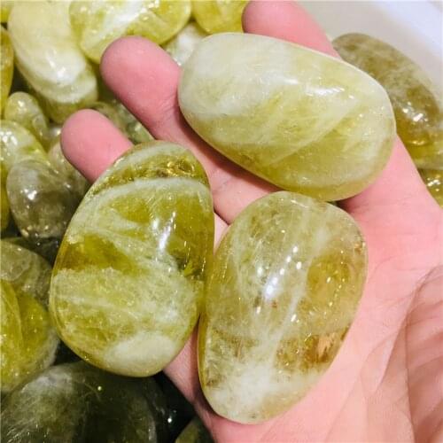 3pc rolling gem natural rock mineral gem stone yellow crystal is used to heal chakras