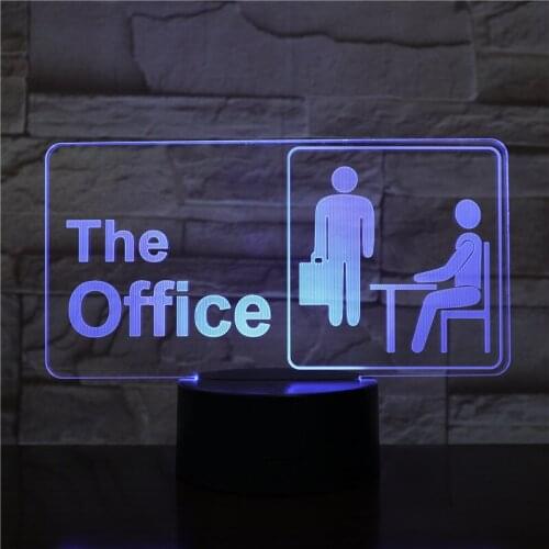 3D LED Lamp The Office Worker Model Night Lights 7 Colors Change Lamp Night for Christmas Gift Bedside Desk Lamp Decor Gift 2448