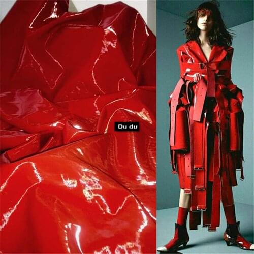 50*150cm Mirror Texture Clothing fabric Reflective Leather Smooth Waterproof Inelastic Coat Suit Design Fabric DIY