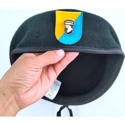 United States US Army 8th Special Forces Group Wool Green Beret 101ST AIRBORNE DIVISION EAGLE INSIGNIA Military Hat 1963~1972