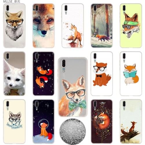 Soft Cases For Huawei P40 P30 P20 Pro P10 Lite E Plus P Smart Z 2020 2019 Mr Fox glasses