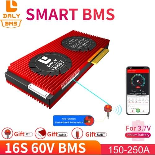 Daly 18650 smart BMS 16S 60V 150A 200A 250A Bluetooth 485 to USB device CAN NTC UART software Li-on Battery protection Board BMS