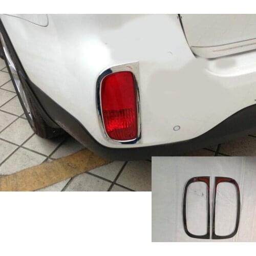 For Kia Sorento 2013-2014 Car Body Back Rear Fog Light Lamp Detector Frame Stick Styling ABS Chrome Cover Trims Accessories 2pcs