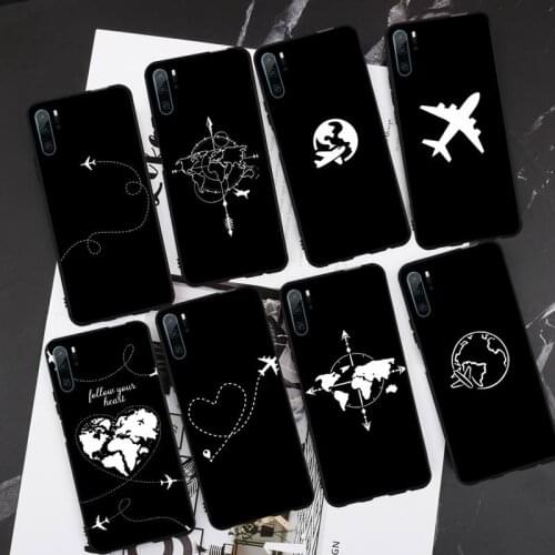 World Map Travel Phone Case For Huawei P20 P30 P40 lite Pro P Smart 2019 Mate 10 20 Lite Pro Nova 5t