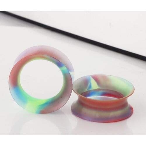JUNLOWPY Double Flared Soft Silicone Ear Gauges Flesh Tunnels Piercing Earring Plugs Stretchers Expander 100/200pcs Mix 6-25mm