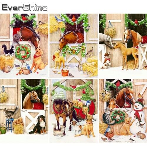Evershine 5D DIY Diamond Embroidery New Arrivals Horse Rhinestone Picture Diamond Painting Christmas Animal Home Decorations