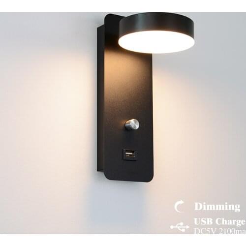Indoor led wall lamps DC5V USB charge led dimming wall light bedroom modern wall lamp stair study livingroom sconce