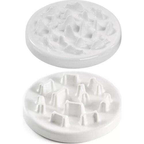 50LB Ceramic Slow Feeder Cats Bowl Interactive Bloat Stop Puzzle Pet Feeding Plate