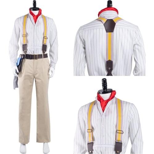 Jungle Cruise Frank Wolff Cosplay Costume Shirt Pants Outfits Halloween Carnival Suit