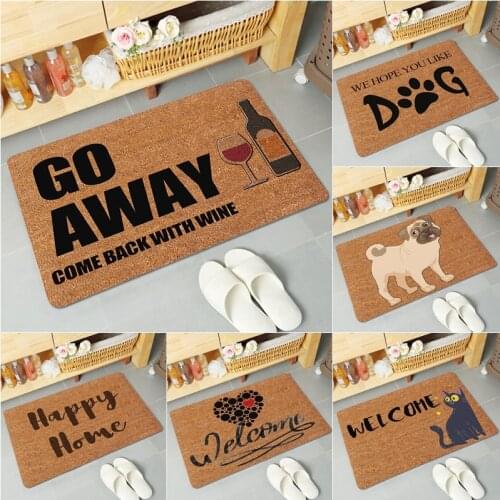 Cartoon Entrance Doormat Non-slip Front Door Mat Absorbent Kitchen Carpet Printed Bathroom Rugs TPR Rubber Welcome Mats