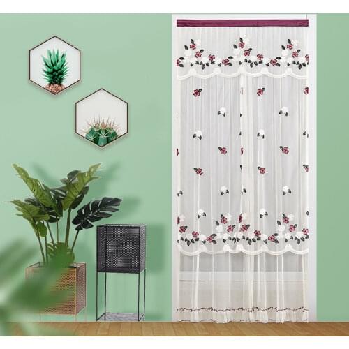 Lace Embroider Anti Mosquito Net Door Curtains Let In Air Light-transmitting Pleated Door Curtains Anti Insect Fly Bug Screen