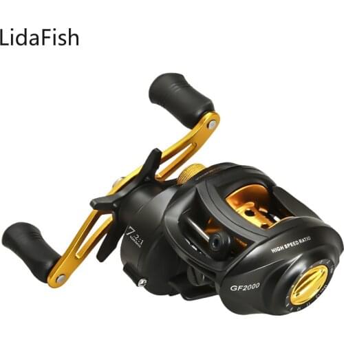 LidaFish Baitcasting Reel Magnetic System 8KG Max Drag 17+1 BBs 7.2:1 High Speed Freshwater Saltwater Fishing Reel