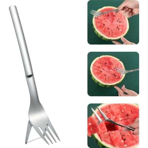 Multi-purpose 2-in-1 Watermelon Fork Slicer Creative Watermelon Fruit Cutting Fork Pieces Tableware Fork