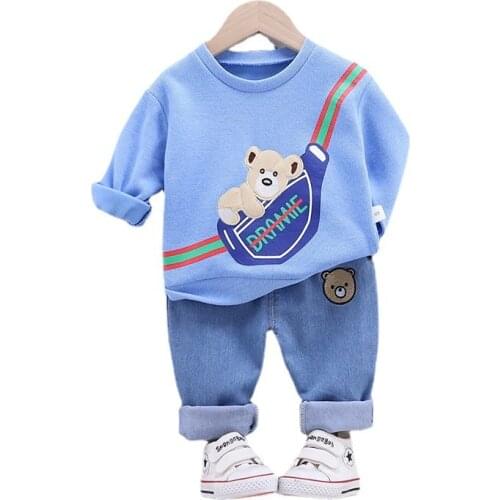 New Spring Autumn Baby Girl Clothes Children Boys Cartoon Casual T-Shirt Pants 2Pcs/Sets Toddler Sports Clothing Kids Tracksuits