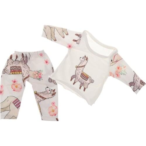 Adorable Cotton Nightgown Pajamas Clothes Suit for 18inch American Doll Doll for 16-18inch Baby Doll Reborn Doll