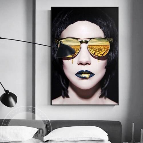 Nordic Cool Punk Girl Canvas Poster Print Cuadros Modern Saxy Women Wall Art Painting for Living Room Girls Bedroom Hipster Girl