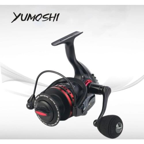 YUMOSHI Fishing Reel XM1000-XM7000 Full Metal Rocker Arm Lock Fish Wheel 14BB 5.5:1 Carbon Cloth Brake Pad Fishing Gear Pesca