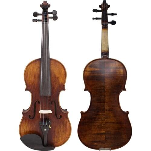 High-Grade 4/4 Solid Wood Acoustic Violin Fiddle With Case Bow Spruce Panel Retro Matte Violin Beginners Musical Instrument Gift