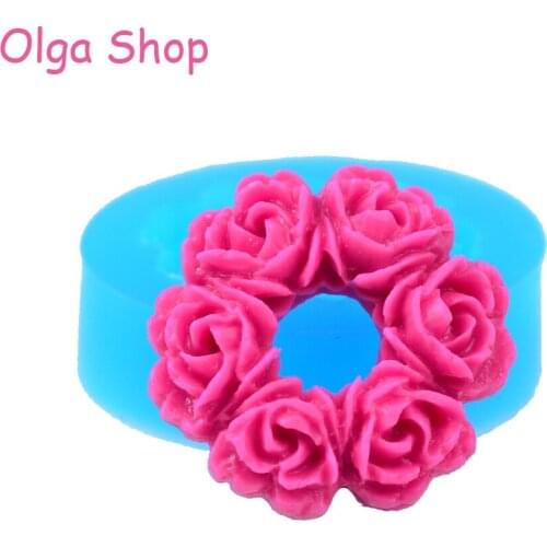 HYL056 28mm Rose Flowers Garland Silicone Mold - Flower Mold Sugarcraft, Cake Decoration, Fondant, Gum Paste, Chocolate, Resin