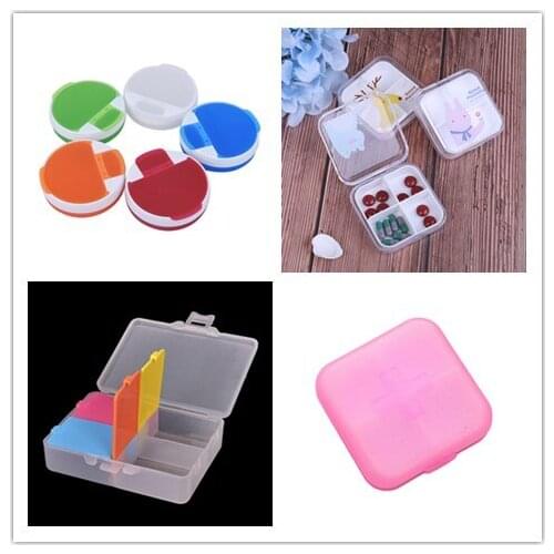 4 Grid Compartment Travel Pill Box Organizer Pillbox Medicine Storage Containers Dispenser Holder Health Care Multi Style
