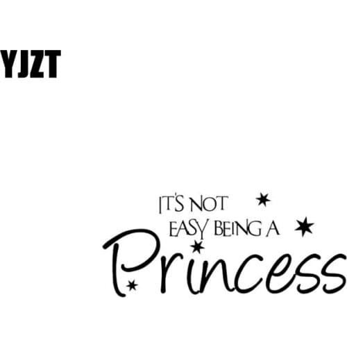 YJZT 12.7CM*5.8CM Lfs Not Easy Belnga Princess Elegant Crown Ethylene Kihei Silver Auto Car Sticker Decals C13-00035