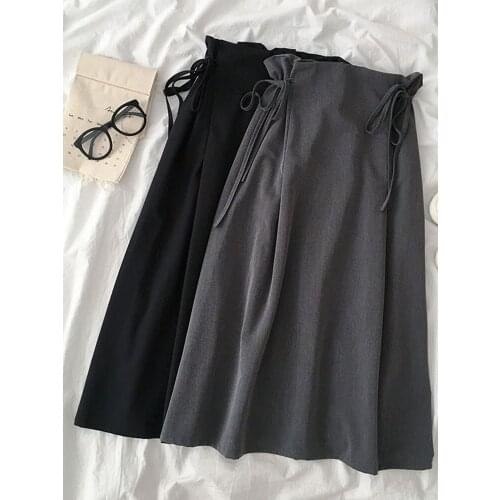 Half-length skirt 2021 summer new womens Korean style temperament elastic high waist lace a-line mid-length skirt