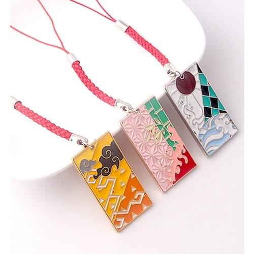 1PCS Anime Demon Slayer Kimetsu No Yaiba Keychain Kamado Tanjirou Kamado-Nezuko Tomioka Giyuu Metal Pendants Key Chain Rings