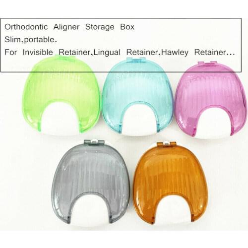 2pcs/Lot Dental Plastic Orthodontic Lingual Retainer Aligner Case Denture Storage Box 5Colors