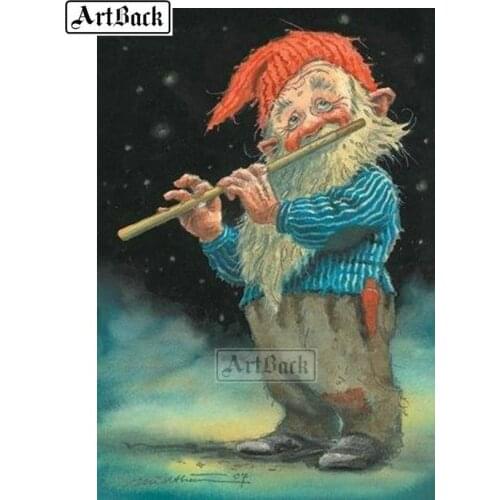 5d diy diamond painting old man playing flute picture full square drill diamond embroidery set rhinestone mosaic decoration gift