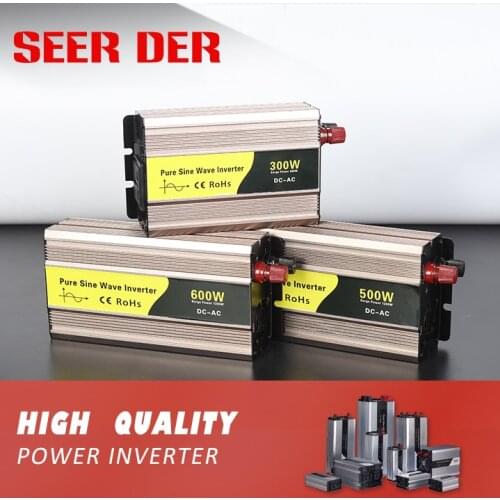 Off grid 300W 500W 600W 50hz 60hz solar power converter dc 12v 24v to ac 220v 300 watt 500 watt pure sine wave car inverter