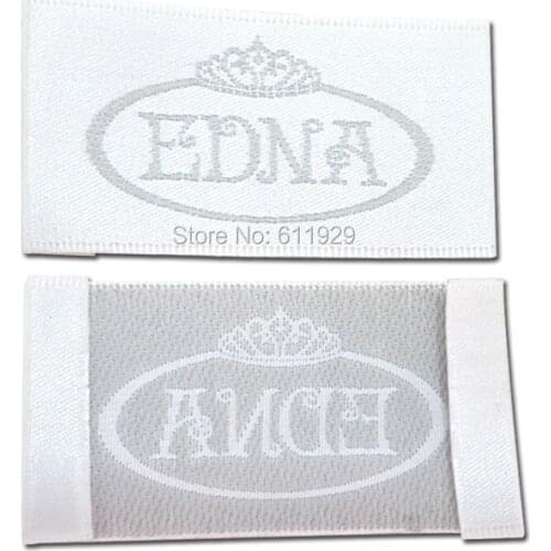 Free shipping custom clothing label/dress embroidered satin tags/shirt tag/sewing labels custom/brand label/ribbon1000 pcs a lot