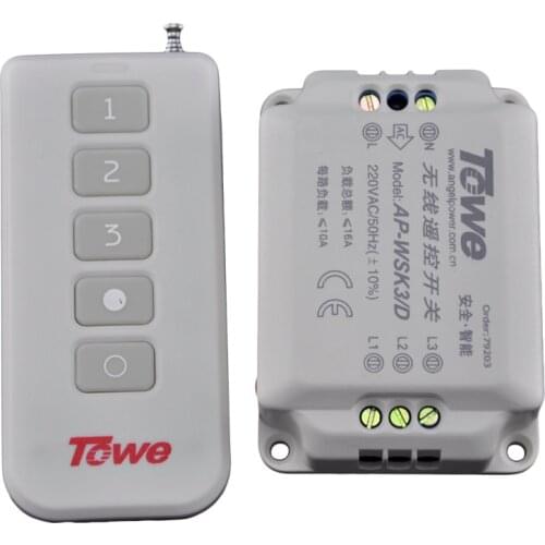TOWE AP-WSK3-D ceiling lamp wireless segment switch 220V three way autocephaly remote control switch