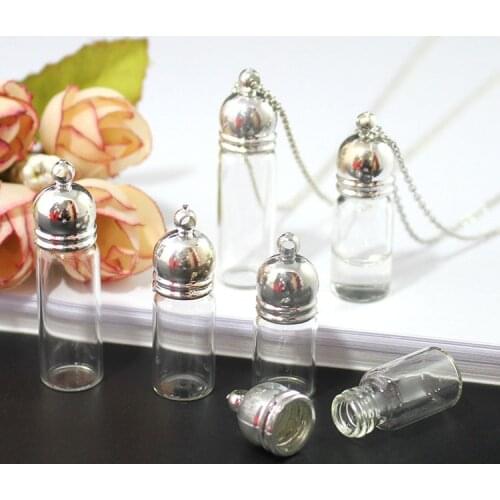 2PC Aroma bottle Pendant Perfume Bottle Keychain necklace Essential Oil Bottle Pendant Necklace Diy Handmade Jewelry