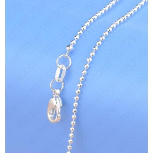 Fast Shipping Fashion 1PC 18" Genuine 925 Sterling Silver Section Faceted Ball Jewelry Necklace Chains With Lobster Clasps