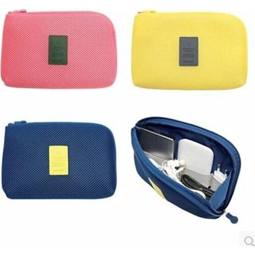 Candy colort travel shock resistant digital storage bag charging power supply data line charger cosmetic storage bag