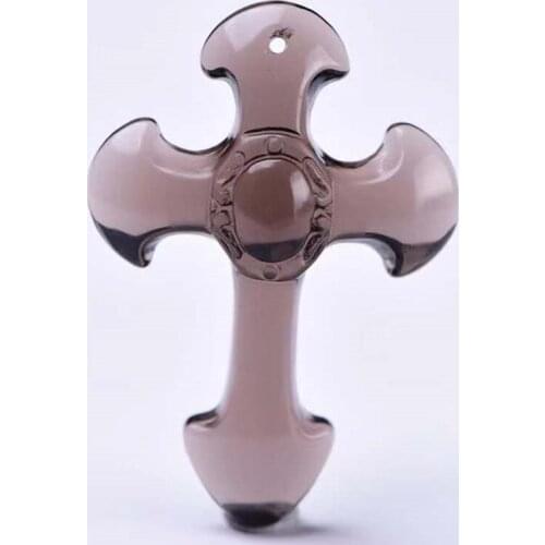 Ice Obsidian Cross Necklace Beaded Chain Charms For Jewelry Making Healing Crystals Handmade Fashion Craft Ornaments