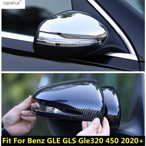 For Mercedes-Benz GLE GLS Gle320 450 2020 2021 ABS Chrome / Carbon Fiber Side Rearview Mirror Cover Trim Accessories Exterior