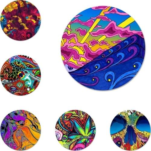 Colourful Psychedelic Trippy Badge Brooch Pin Accessories For Clothes Backpack Decoration gift