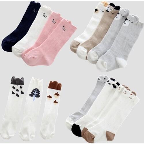 Unisex Lovely Cute Cartoon Kids baby Socks Knee High Long Tube Girl Boy Baby Toddler Socks animal infant Soft Cotton socks 0-3 Y