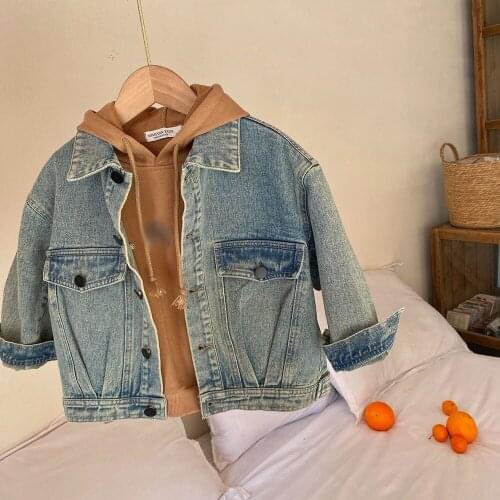 Fashion Spring Autumn Kids Casual Denim Jackets Toddler Baby Boy Girls Vintage Jeans Jacket Children Clothes Outerwear Coat