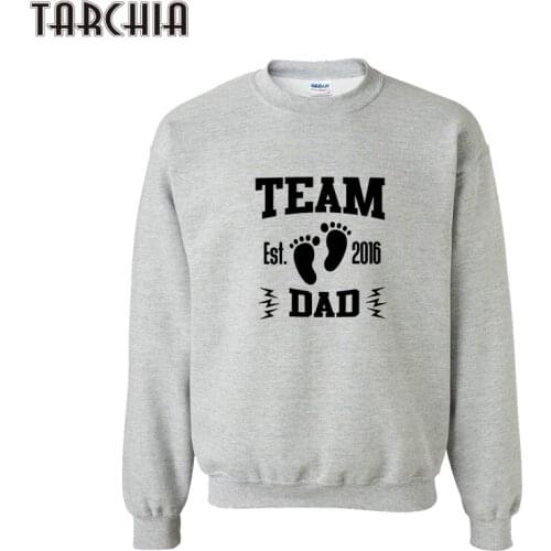 TARCHIA Male Long Sweatshirts Male Hoodies And Sweatshirts Fashion TEAM DAD Letter Printed Hip Hop Crewneck Sweatshirts Tops