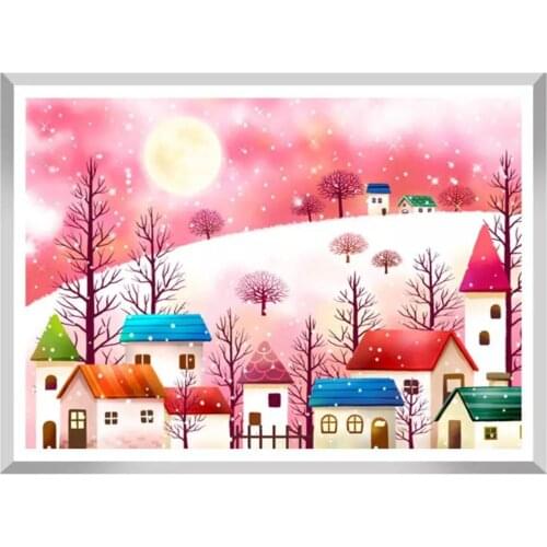 Cartoon House Needlework, Living Room,Sets For Embroidery kit Full Printed Cross Stitch Kits DIY