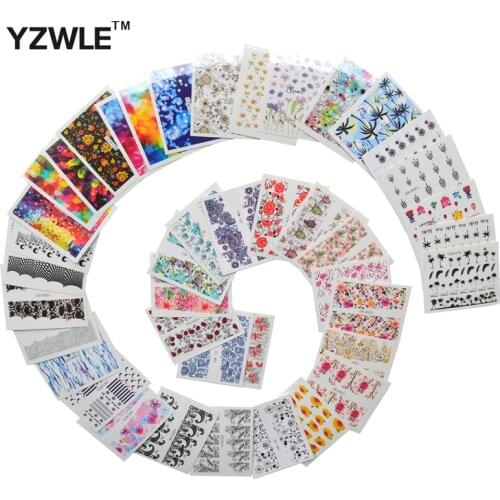 YZWLE 42 Sheets DIY Decals Nails Art Water Transfer Printing Stickers Accessories For Manicure Salon