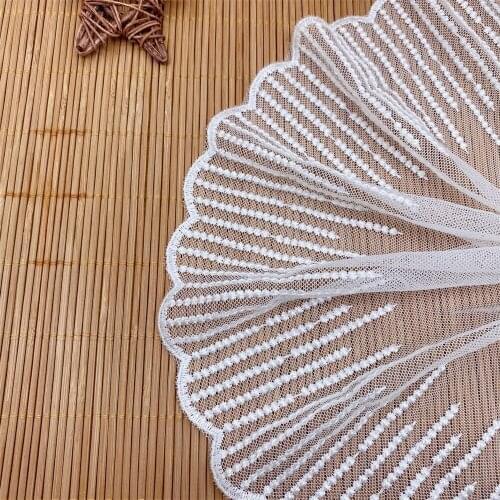 2021 New Embroidered Tulle Mesh Net Lace Trim DIY Dress Lolita Skrit DIY Sewing Accessores 17cm Height V2595