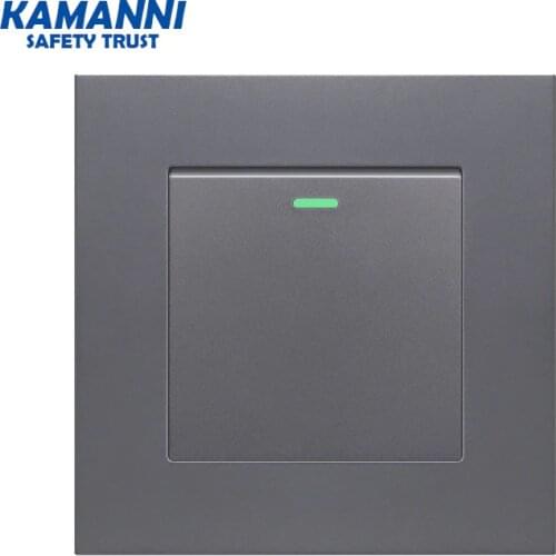 Flame retardant PC panel switch 1 gang 1/2 way large panel EU standard interrupter wall lamp 16 switch hidden luxury switch