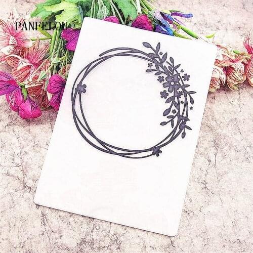 PANFELOU Easter The leaves bracelet Embossing folders Plastic For Scrapbooking DIY Template Fondant Cake Photo Album Card Making