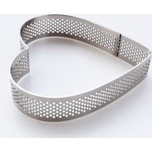 Heart shaped perforated tart ring quiche ring tart pan pie tart maker with hole Fruit Pie Circle cake form