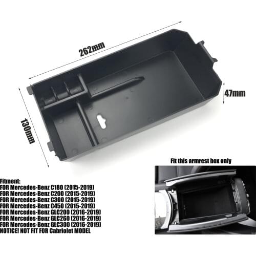 Armrest Storage Box For Mercedes Benz C GLC Class W205 C180 C200 C260 C300 GLC200 GLC260 GLC300 Car Central Console Glove Tray