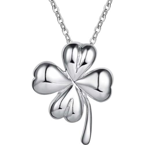 Lucky Charm Silver Color Pendants For Women Fashion Jewelry Necklace Lady Accessories Fashion Jewelry Pendant Floret AN591